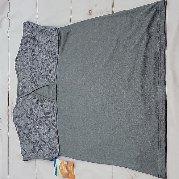 COLUMBIA Omni Shade Sun Protection Lacer Cut Out Gray size Small Shirt - Picture 4 of 4